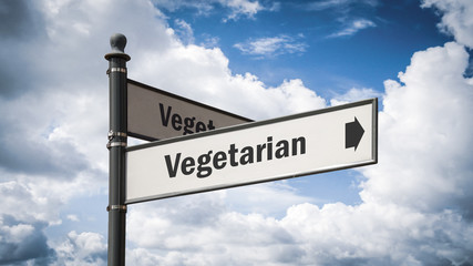 Street Sign to Vegetarian