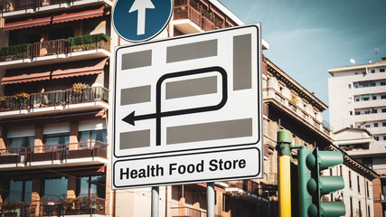 Street Sign HEALTH FOOD STORE