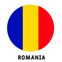 Romania round flag. Vector illustration.