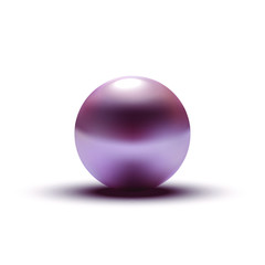 Realistic glossy magenta sphere, isolated on white, vector illustration