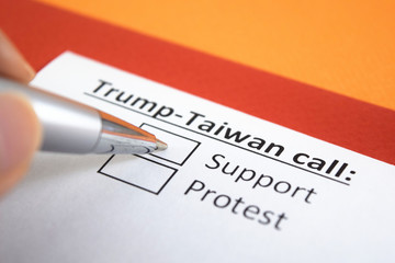 Trump- Taiwan call: Support or Protest? Support.
