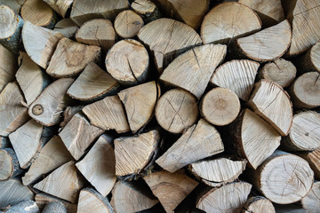 Fototapeta premium Dry firewood in barn.