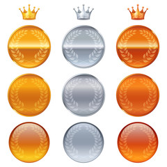 ランキング_月桂樹の模様のメダルと王冠