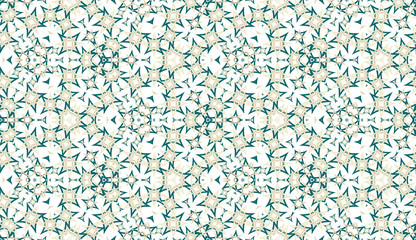 Abstract kaleidoscope seamless pattern. On white background. Useful as design element for texture and artistic compositions. - 346747755