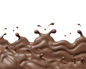Chocolate andsplash  smooth abstract shapes , 3d illustration 3D Rendering