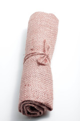 Close up shot of jute fabric that usually using for decoration