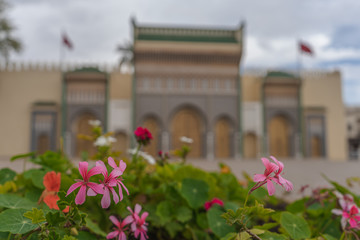 This is the main entrance of the palace of the king Mohammed 6 in Fez, Morocco.