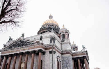.outside view St. Isaac's Cathedral St. Petersburg. The ancient cathedral. Christianity Religion