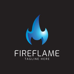 Fire flame logo icon. Vector illustration. Modern design