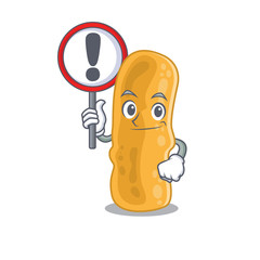 An icon of shigella flexneri cartoon design style with a sign board