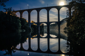 Pont de l'Ain à la pleine lune