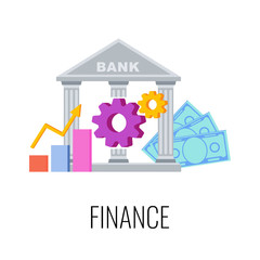 Finance Infographics Pictogram. Flat vector business illustration.