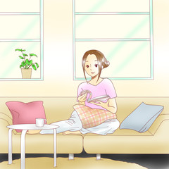 自宅でくつろぐ人