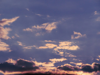 Dark sky with heavy and rainy clouds.