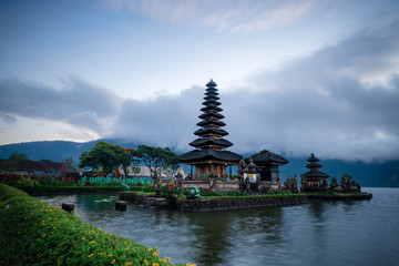 Ulun danu beratan temple and its lake located in Bali