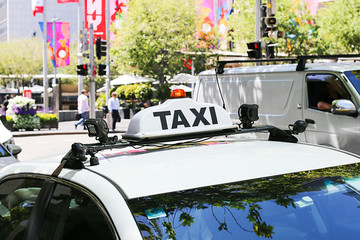 Taxi car on the street of Sydney, Australia