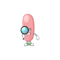 Smart Detective of legionella pneunophilla cartoon character design concept