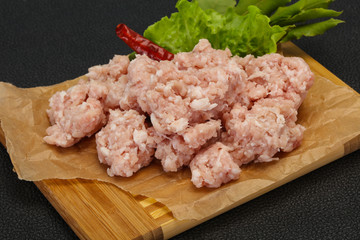 Homemade pork minced meat for cooking