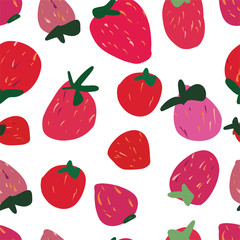Vector illustration of berries seamless pattern. simple drawn doodle style