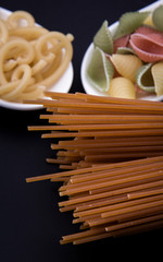 Different types of pasta shapes.
