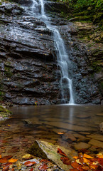 Waterfall in Carpathian mountains called Luzhkivskij near Velikij Rozhin village, Ukraine