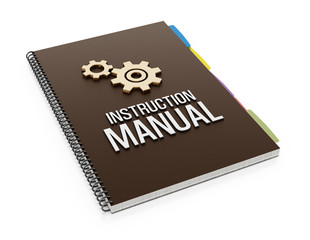 Instruction manual isolated on white background. 3D illustration