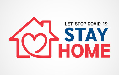 Stay home logo vector, stay home and safe from corona virus