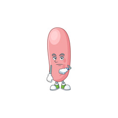 Legionella pneunophilla with waiting gesture cartoon mascot design concept