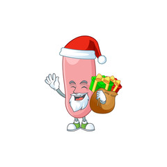 Santa legionella pneunophilla Cartoon character design with sacks of gifts