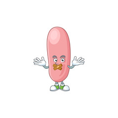 Legionella pneunophilla mascot cartoon design with quiet finger gesture