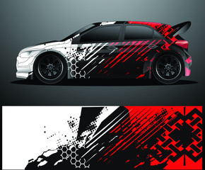 Rally car decal graphic wrap vector, abstract background
