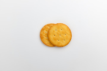 Round and yellow biscuits with background