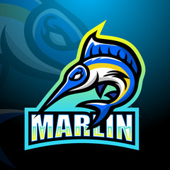 Marlin mascot esport logo design © frescostudio