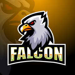 Falcon mascot esport logo design © frescostudio