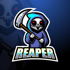 Reaper skull mascot esport logo design