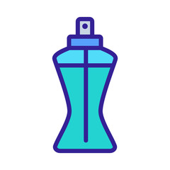 narrowed to bottom bottle of spray with liquid icon vector outline illustration