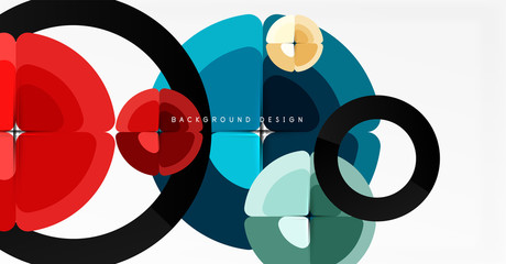Fototapeta premium Abstract background, trendy color circles geometrical composition. Vector Illustration For Wallpaper, Banner, Background, Card, Book Illustration, landing page