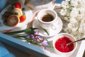 breakfast with curd pancakes