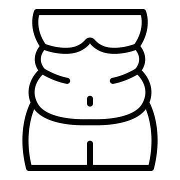 Obese body icon. Outline obese body vector icon for web design isolated on white background