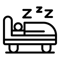 Night sleep icon. Outline night sleep vector icon for web design isolated on white background