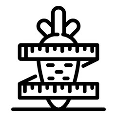 Slim carrot icon. Outline slim carrot vector icon for web design isolated on white background