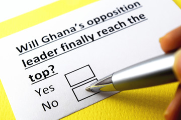 Will Ghana's opposition leader finally reach the top? Yes or no?