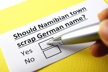 Fototapeta premium Should Namibian town scrap German name? Yes or no?