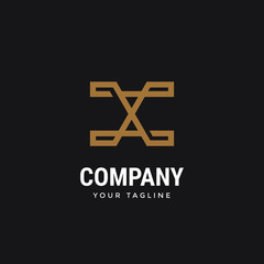 Obraz premium Creative Letter X Logo design vector template Linear. Type Character Symbol Logotype.