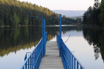 wooden bridge in the lake