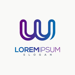 W Logo a Letter Design Vector Illustration Modern Monogram Icon