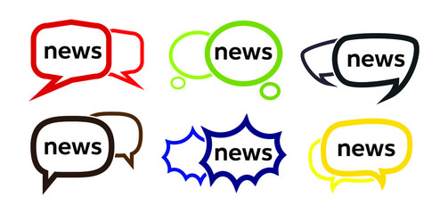 News word and speech bubble