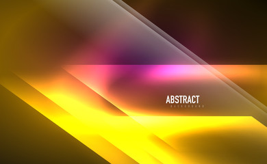 Dynamic neon shiny abstract background. Trendy abstract layout template for business or technology presentation, internet poster or web brochure cover, wallpaper