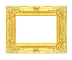  gold picture frame isoleted on white background
