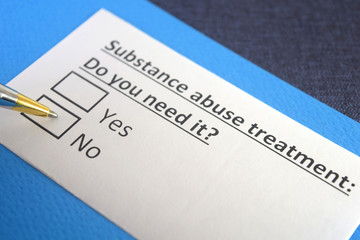 One person is answering question about substance abuse treatment.